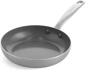 GreenPan Chatham Tri-Ply Stainless Steel Healthy Ceramic Nonstick 8" Frying Pan Skillet, PFAS-Free, Induction Suitable, Dishwasher Safe, Silver