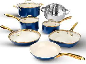 GOTHAM STEEL 20 Pc Ceramic Cookware Set Nonstick, Pots and Pans Set Non Stick for Kitchen with Frying Pan, Sauce Pan, Pots and Pans for Cooking, Non Toxic Cookware Sets, Oven and Dishwasher Safe GOTHAM STEEL 20 Pc Ceramic Cookware Set Nonstick, Pots and Pans Set Non Stick for Kitchen with Frying Pan, Sauce Pan, Pots and Pans for Cooking, Non Toxic Cookware Sets, Oven and Dishwasher Safe