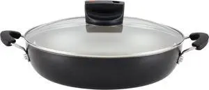 Farberware Smart Control Nonstick Frying/Skillet/Everything Pan with Lid and Side Handles, 11.25 Inch, Black