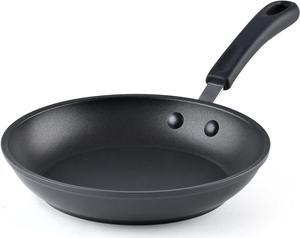 Cook N Home Nonstick Saute Fry Pan 8-inch Professional Hard Anodized Frying Pan, Dishwasher Safe with Stay-Cool Handles, Black