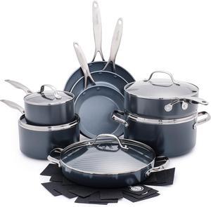 Meyer 5-Piece Non-Stick Cookware Set | Induction Compatible, Glass Lids, Soft Grip Handles, 10-Year Guarantee