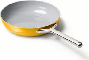 Caraway Nonstick Ceramic Frying Pan (2.7 qt, 10.5") - Non Toxic, PTFE & PFOA Free - Oven Safe & Compatible with All Stovetops (Gas, Electric & Induction) - Marigold