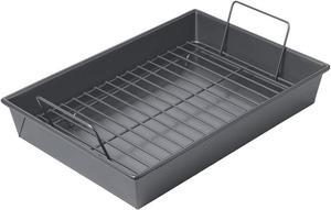 Chicago Metallic 16947 Professional Roast Pan with Non-Stick Rack, 13-Inch-by-9-Inch, Gray