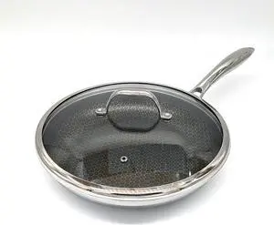 11 Inch Hexagon Surface Hybrid Stainless Steel Frying Pan with Lid 11 Inch Hexagon Surface Hybrid Stainless Steel Frying Pan with Lid