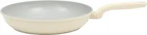 Gibson Home Barnsdall Large 12 Inch Aluminum Fry Pan Cookware Non-Toxic Premium Ceramic Non Stick Frying Pan, Kitchen Egg Pan, Omelet Pan, Always Pan, Pots and Pans, Linen White, Induction Safe