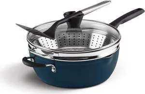 Cuisinart Preferred Pan 4-Pc Set - Nouveau Navy (4.5 Qt. Multi-Purpose Pan w/Cover, Steamer, Slotted Turner)