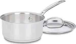 Cuisinart 1 Quart Saucepan w/Cover, Chef's Classic Stainless Steel Cookware Collection, 719-14