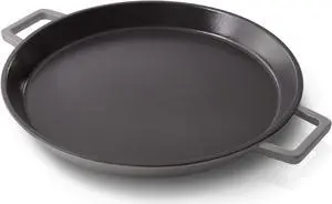 Zakarian by Dash 13 Inch Nonstick Cast Iron Dual Handle Pan, Titanium Ceramic Coated Frying Pan, Grey