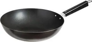JOYCE CHEN Professional Series 12-Inch Carbon Steel Excalibur Nonstick Stir Fry Pan with Phenolic Handle
