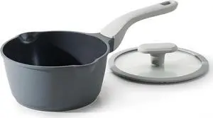 Nonstick Saucepan with Lid, 2 Quart Ceramic Sauce Pan, Non Toxic Sauce Pot with Pour Spouts for Multipurpose Use, PTFE, PFOA & PFAS Free, Induction Compatible.