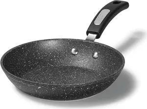 Starfrit The Rock 24 cm (9.5") Non-Stick Fry Pan - Durable Forged Aluminum - Oven Safe - PFOA Free - Easy to Clean - Black