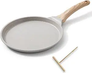 8 inch Crepe Pan, Nonstick Pan for Crepes Omelette Tortillas, Dosa Tawa Tortilla Pan, Griddle Pancake Pan for Roti Indian, Induction Compatible