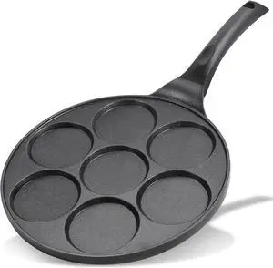 Nonstick Pancake Pan Pancake Griddle with 7-mold Design Mini Pancake Maker with PFOA Free Coating-Black