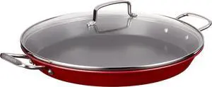 Cuisinart ASP-38CR 15-Inch Paella Pan With Lid, Red