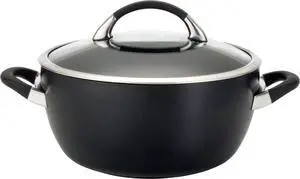 Circulon Symmetry Hard Anodized Nonstick Casserole Dish/Casserole Pan with Lid - 5.5 Quart, Black