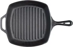 Lodge L8SGP3 Cast Iron Square Grill Pan, Pre-Seasoned, 10.5-inch
