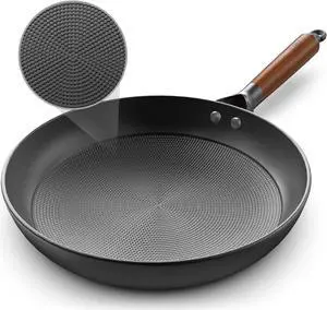 Non Stick Frying Pans, 12" Honeycomb Long-Lasting Cast Iron Skillets, Durable Lightweight Cooking Cast Iron Pan w/Detachable Handle, Oven Dishwasher Safe, 2024 Upgrade Nonstick Pan