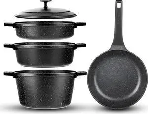 Granitestone 12 Pc Pots and Pans Set Non Stick, Nesting Dutch Oven Pots Set with Lid + Removeable Silicone Handles, Induction Cookware Sets for Kitchen, Dishwasher and Oven Safe Granitestone 12 Pc Pots and Pans Set Non Stick, Nesting Dutch Oven Pots Set with Lid + Removeable Silicone Handles, Induction Cookware Sets for Kitchen, Dishwasher and Oven Safe