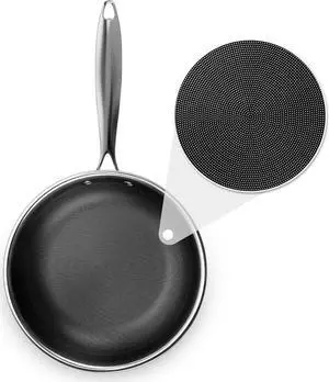 Aufranc® Hybrid Nonstick Frying Pan, 7.8 Inch, Non-Toxic Stainless Steel Fry Pan, Non-Stick Skillet, Induction-Ready, Compatible with All Cooktops, Stay-Cool Handle, Dishwasher and Oven Safe