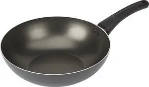 GoodCook Everyday Nonstick 11-Inch Stir Fry Pan, Deep Walled Skillet for Easy Mixing, Even-Heating Aluminum Wok, Ergonomic Handle, Charcoal Silicone Lacquer, Black Frying Pan