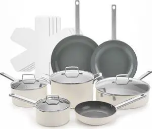 Nonstick Ceramic Cookware Set Healthy Pots And Pans Set Induction Kitchen Cookware sets Non Toxic Pots And Pan Set,PFOA  PTFE Free (18 pcs)