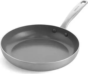 GreenPan Chatham Tri-Ply Stainless Steel Healthy Ceramic Nonstick 10" Frying Pan Skillet, PFAS-Free, Induction Suitable, Dishwasher Safe, Silver