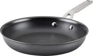 KitchenAid NITRO Carbon Steel Frying Pan/Skillet, Stainless Steel Handle, Compatible with All Cooktops, 10 Inch Open Fry Pan - Black