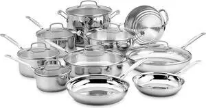 Cuisinart 17-Piece Cookware Set, Chef's Classic Steel Collection 77-17N