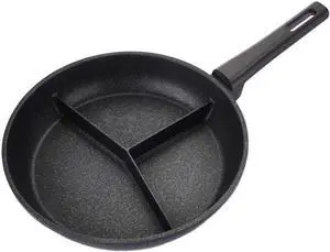 Kitchen Flower Multi 3 Divider Non Stick Coating Frying Pan 28cm