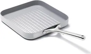 Caraway Square Grill Pan - 11 Grill Pan - Non-Stick Ceramic Coated - Non Toxic, PTFE & PFOA Free - Oven Safe & Compatible with All Stovetops - Gray