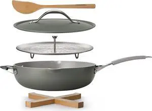 Tramontina All in One Plus Pan, 5 Qt Ceramic Non Stick (Charcoal Gray), 80110/088DS