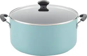 Farberware Cookware Nonstick Stockpot with Lid, 10.5 Quart, Aqua
