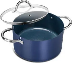 MICHELANGELO 6 Quart Stock Pot with Lid, Non Toxic Cooking Pot, Ceramic Soup Pot with Lid, Non Stick Pot with Stainless Steel Handle, Induction Compatible MICHELANGELO 6 Quart Stock Pot with Lid, Non Toxic Cooking Pot, Ceramic Soup Pot with Lid, Non Stick Pot with Stainless Steel Handle, Induction Compatible