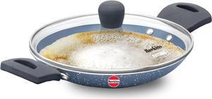 Hawkins Nonstick Pro 0.9 Litre Appachatty, Mini Kadhai, Appachatti, Appachetty, Appam Pot Maker, Deep Fry Pan with Glass Lid, Granite Kadai