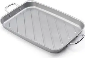 Grill Pan for Outdoor Grill - 11x15'' Grill Pan BBQ Grill Topper With Handles Grill Trays For Grilling Barbecue Tray