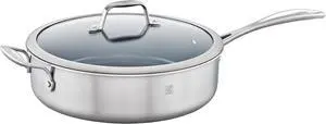 ZWILLING Spirit 3-ply Ceramic Nonstick Saute Pan, 5-qt, Stainless Steel