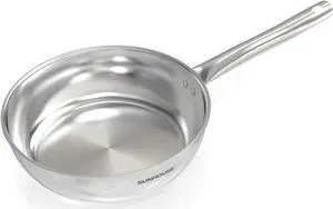 Sunhouse 18/10 10 Inch Stainless Steel Frying Pan, Whole-Clad No Coatings Skillet with Stay-cool Handle for Cooking, Durable & Oven Safe to 500°F, Dishwasher Safe, Compatible with All Cooktops