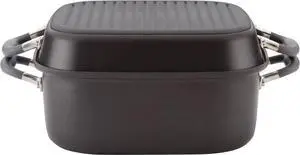 Anolon Advanced Hard Anodized Nonstick Grill Pan / Griddle and Roaster - 11 Inch, Gray