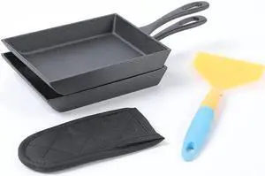 HAWOK Japanese Omelette Pan Cast Iron Rectangle Egg Pan tomagoyaki pan rolled eggs pre-seasoned