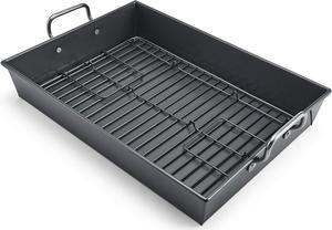 Chicago Metallic Professional Non-Stick Roaster with Handles and Non-Stick Rack, 17-Inch-by-12-Inch