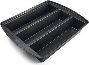 Chicago Metallic Professional Lasagna Trio Pan, Perfect for loaf breads, cakes and more 12.5 by 16 by 3 inches, Silver