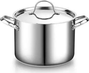 Cooks Standard 18/10 Stainless Steel Stockpot 8-Quart, Classic Deep Cooking Pot Canning Cookware with Stainless Steel Lid, Silver Cooks Standard 18/10 Stainless Steel Stockpot 8-Quart, Classic Deep Cooking Pot Canning Cookware with Stainless Steel Lid, Silver