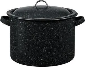 Granite Ware 7.5-Quart Stew Pot with Glass Coating - Chip-Resistant, Non-Porous, Naturally Non-Stick Steel Core Pot for Even Heat Distribution - Great for Stews, Sous Vide Cooking (Speckled Black)