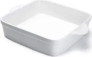 Sweese 8x8 inch Square Porcelain Baking Dish with Double Handles - Non-Stick Oven Casserole Pan for Brownie, Lasagna, Roasting - Great for Serving or Cooking