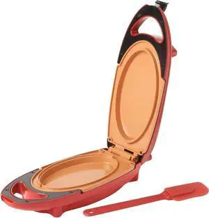 Candora Red Copper 5 Minute Chef Electric Frying Pan Smokeless Nonstick Pan Steak