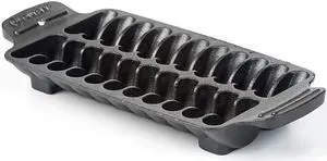 Outset 76375 Shrimp Cast Iron Grill and Serving Pan , Black