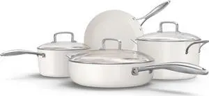 Nonstick Ceramic Cookware Set (7 Piece) - Non Toxic, PTFE & PFOA Free - Oven Safe & Compatible with All Stovetops (Gas, Electric & Induction)