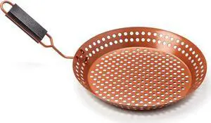 Outset QN77 Grill Skillet with Removable Soft-Grip Handle, Copper Non-Stick