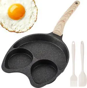 Non toxic Ceramic Coating From Germany Egg Pan Aluminum Omelette Pan, 3-Cup Nonstick Frying Pan Skillet, Small Pancake Pan, Fried Egg Cooker Suitable For Stovetop & Induction Cookware
