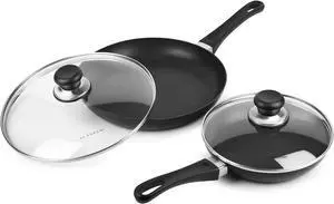 Scanpan Classic Nonstick Fry Pan Skillet Set with Lids (8 & 10.25-inch)